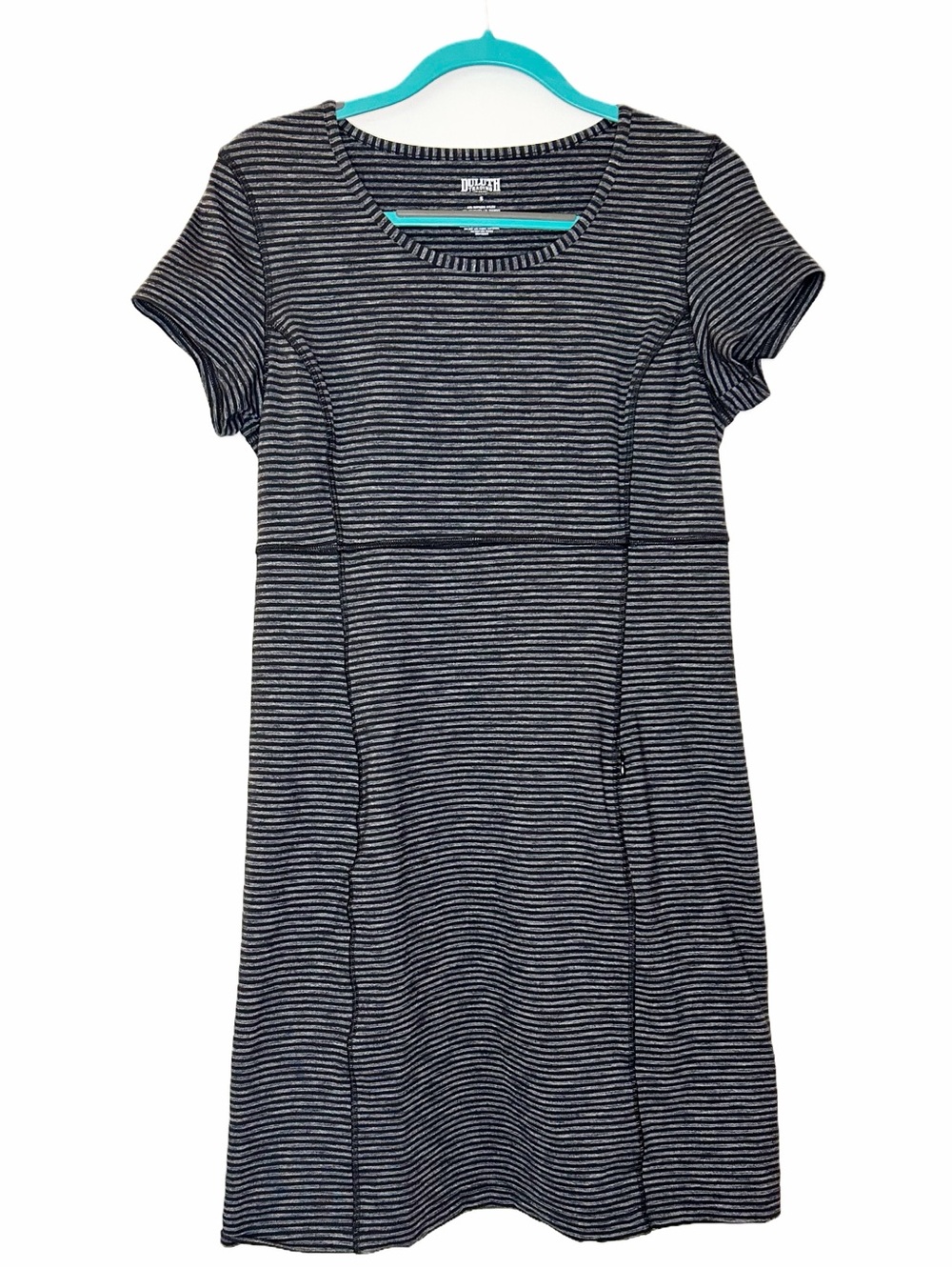 DULUTH TRADING CO NoGA Striped Short Sleeve Dress Pocket SZ S